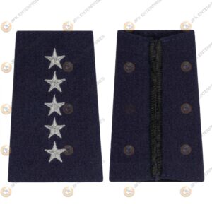 Dark Navy Embroidered 5 Star Epaulette Rank Slides