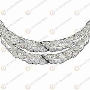 handcrafted silver wire bullion oak leaf 2 row peak