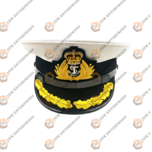 Merchant Navy White Peaked Cap with Badge