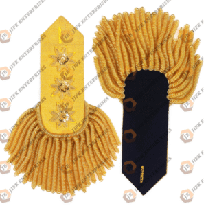 Three Star Spiral Bullion Fringe Epaulettes