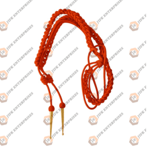 red braided silk aiguillette for military, army, or navy uniforms