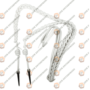 white cotton military aiguillette