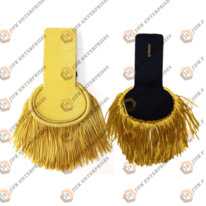 Gold Bullion Fringe Epaulettes with Black Base (Pair)