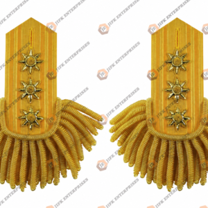 Gold Bullion Fringe 3-Star Military Epaulettes (Pair)