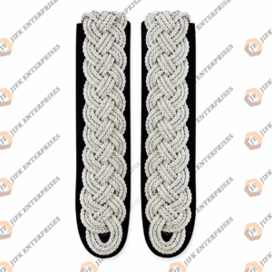 Braided Silver Epaulettes on Black Straps