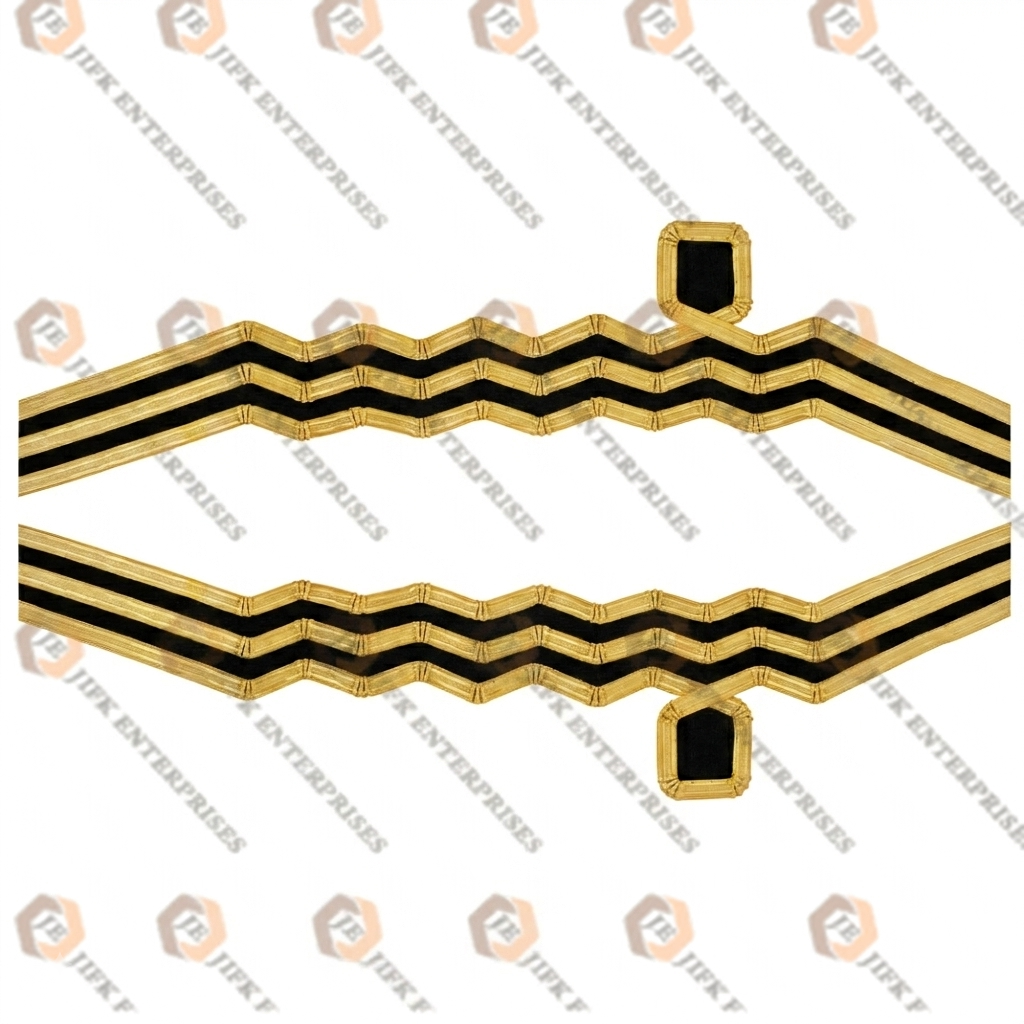 Cavalry Gold & Black Zigzag Military Cuff Braid