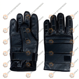 Leather Tactical Riot Gloves, Leather Padded Combat Gloves, Heavy Duty Leather Police Gloves